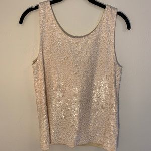 J Crew sequin white/cream tank